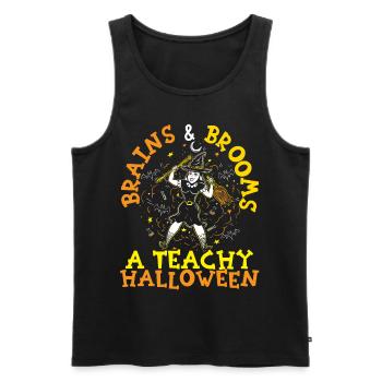 Brains & Brooms: Un tunt d’horreur éducatif d’Halloween - Débardeur bio Premium Homme - noir - Devant - Michal (187cm)