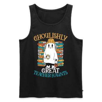 Schaurig-schöner Lehrer sucht Lehrer-Halloween hei - Männer Premium Bio Tank Top - Schwarz - Vorne - Michal (187cm)