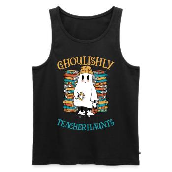 Schaurig-schöner Lehrer spukt an Lehrer-Halloween - Männer Premium Bio Tank Top - Schwarz - Vorne - Michal (187cm)