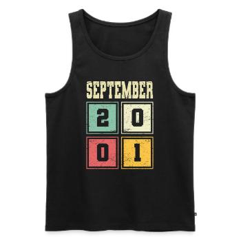 22nd Birthday September Vintage 2001 Vintage - Men's Premium Organic Tank Top - black - Front - Michal (187cm)