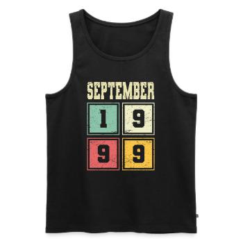 24th Birthday September Vintage 1999 Vintage - Men's Premium Organic Tank Top - black - Front - Michal (187cm)
