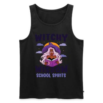 Hexenweisheit Schulgeister Lehrer Halloween - Männer Premium Bio Tank Top - Schwarz - Vorne - Michal (187cm)