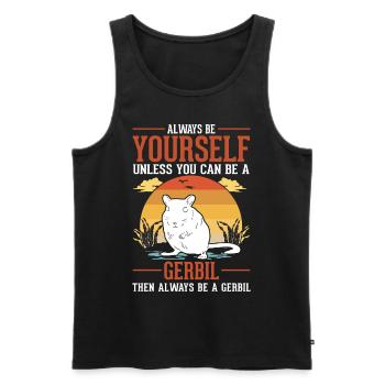 Gerbil Gift Racing Rat Gerbil - Men's Premium Organic Tank Top - black - Front - AI Model Male 178 light (178cm)