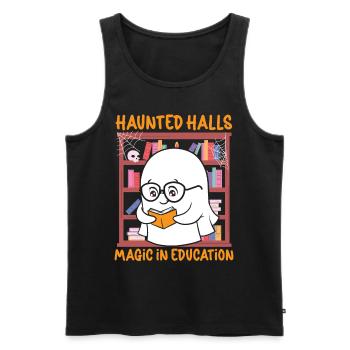 Haunted Halls Magie in der Bildung Lehrer Hallowee - Männer Premium Bio Tank Top - Schwarz - Vorne - Michal (187cm)
