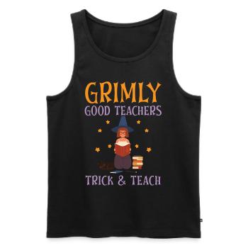 Grimmig gute Lehrer Trick & Teach Halloween - Männer Premium Bio Tank Top - Schwarz - Vorne - Michal (187cm)