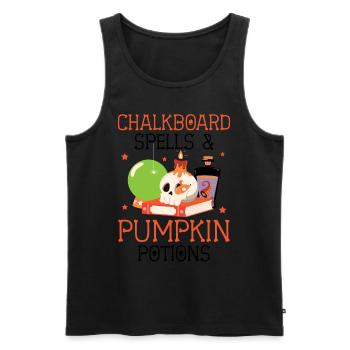 Table Magic & Pumpkin Potions Halloween - Men's Premium Organic Tank Top - black - Front - AI Model Male 178 light (178cm)