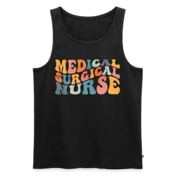 Groovy Infirmière médico-chirurgicale M - Débardeur bio Premium Homme - noir - Devant - Michal (187cm)