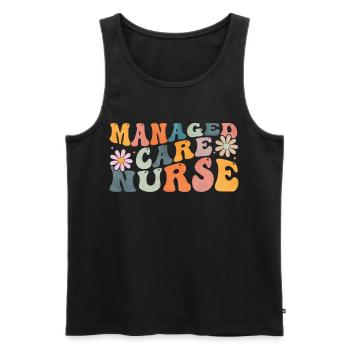 Groovy Managed Care Nurse Nursing - Men's Premium Organic Tank Top - black - Front - Michal (187cm)