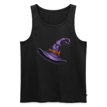 Purple witch hat magical Halloween accessory - Men's Premium Organic Tank Top - black - Front - Michal (187cm)
