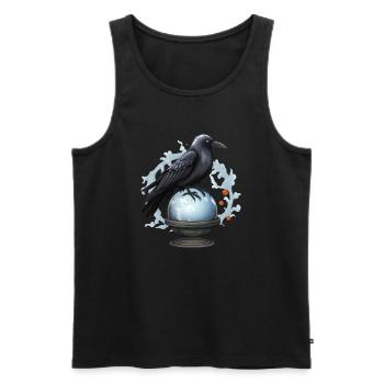 Mystical and magical Halloween raven on ball - Men's Premium Organic Tank Top - black - Front - Michal (187cm)