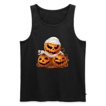 Gruselige Halloween-Kürbisse - Nacht der Geister - Männer Premium Bio Tank Top - Schwarz - Vorne - AI Model Male 178 light (178cm)