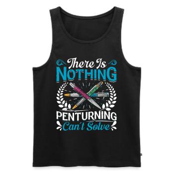 Pen Turning Kit - Men's Premium Organic Tank Top - black - Front - AI Model Male 178 light (178cm)