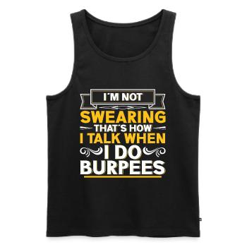 Burpees Exercices Entraînement - Débardeur bio Premium Homme - noir - Devant - Michal (187cm)