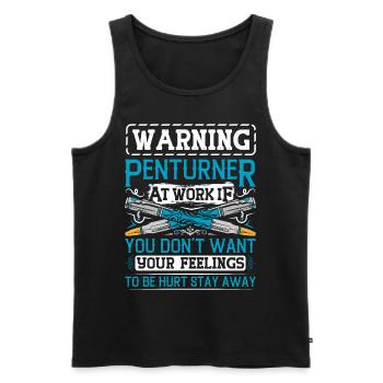 Pen Turning Kit - Men's Premium Organic Tank Top - black - Front - AI Model Male 178 light (178cm)
