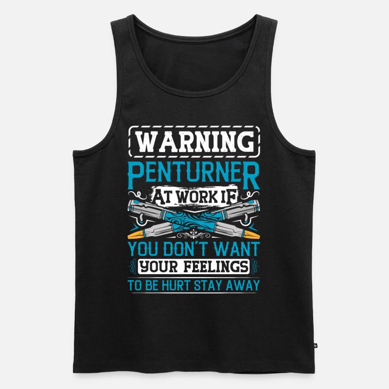 Pen Turning Kit - Männer Premium Bio Tank Top - Schwarz