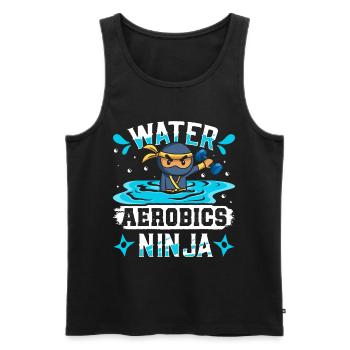 Aerobic Exercise Designs - Men's Premium Organic Tank Top - black - Front - AI Model Male 178 light (178cm)