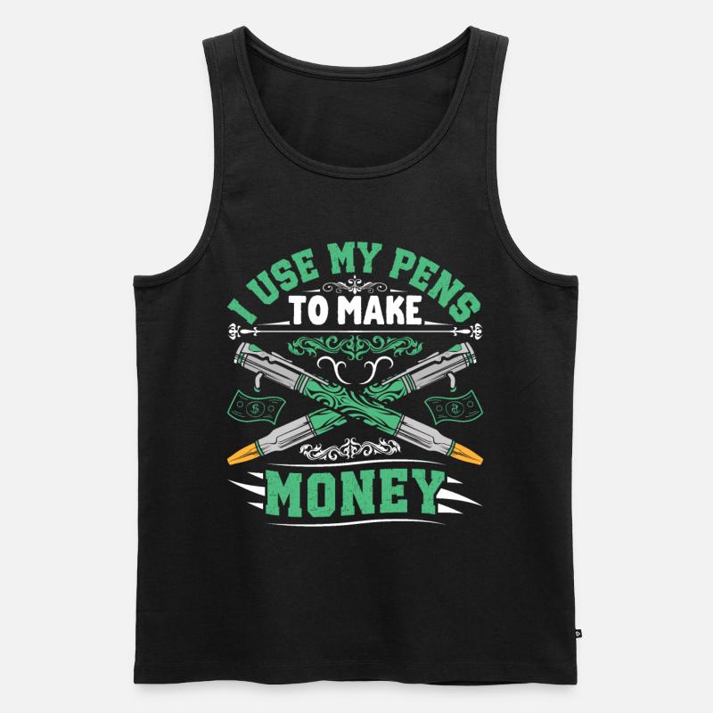 Pen Turning Kit - Männer Premium Bio Tank Top - Schwarz