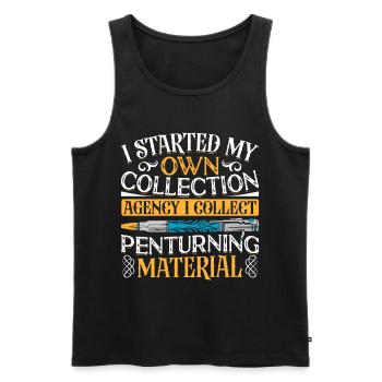 Pen Turning Kit - Men's Premium Organic Tank Top - black - Front - AI Model Male 178 light (178cm)