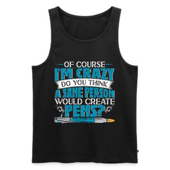 Pen Turning Kit - Men's Premium Organic Tank Top - black - Front - AI Model Male 178 light (178cm)