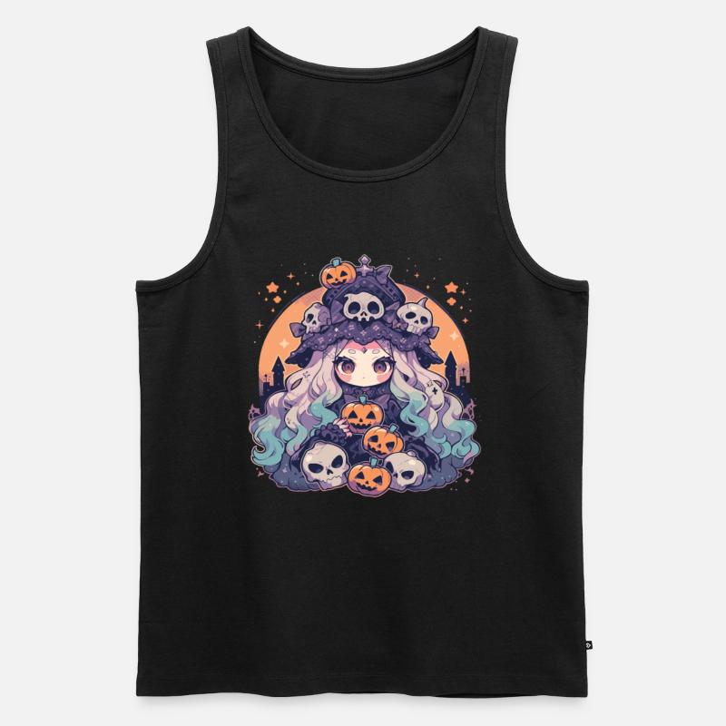 Hexe Helloween Kürbis Helloween Hexen - Männer Premium Bio Tank Top - Schwarz