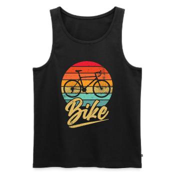 Fahrrad Retro Mountainbike MTB - Männer Premium Bio Tank Top - Schwarz - Vorne - Michal (187cm)