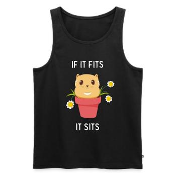 Lustige Katze Im Blumentopf Katzenliebhaber Humor - Männer Premium Bio Tank Top - Schwarz - Vorne - Michal (187cm)