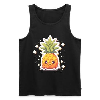 pineapple plant fruit pineapple decoration - Men's Premium Organic Tank Top - black - Front - Michal (187cm)