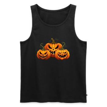 Faces of the Night: Creepy Halloween Pumpkins - Men's Premium Organic Tank Top - black - Front - Michal (187cm)