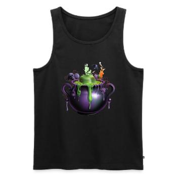 Design effrayant d’Halloween Chaudron de sorcière effrayant - Débardeur bio Premium Homme - noir - Devant - Michal (187cm)