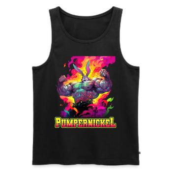 Pumpernickel Bodybuilding Kraftsport Fitness Meme - Männer Premium Bio Tank Top - Schwarz - Vorne - Michal (187cm)