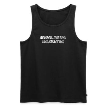 Feuerwehr - Helden, die das Leben retten - Männer Premium Bio Tank Top - Schwarz - Vorne - Michal (187cm)