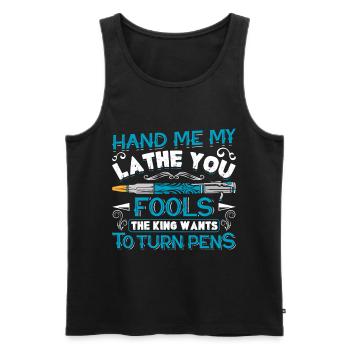 Pen Turning Kit - Men's Premium Organic Tank Top - black - Front - AI Model Male 178 light (178cm)