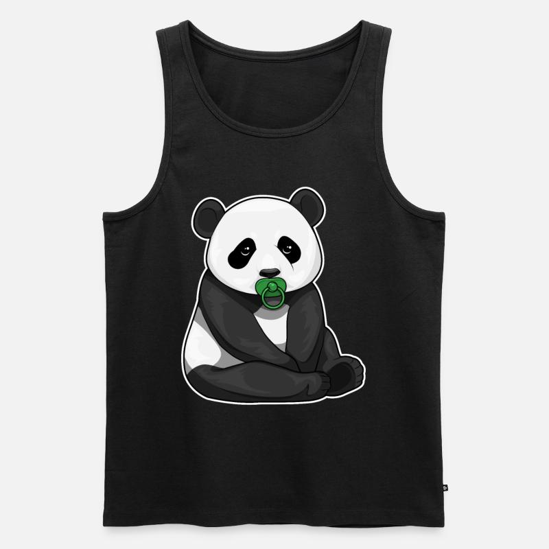 Panda Schnuller - Männer Premium Bio Tank Top - Schwarz
