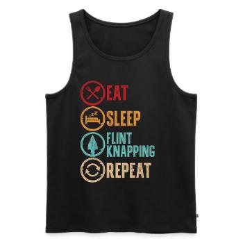 Pfeilspitzen Eat Sleep Flint Knapping Repeat - Männer Premium Bio Tank Top - Schwarz - Vorne - Michal (187cm)