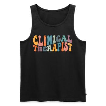Groovy Clinical Therapist Consultant Psychologist - Men's Premium Organic Tank Top - black - Front - AI Model Male 178 light (178cm)