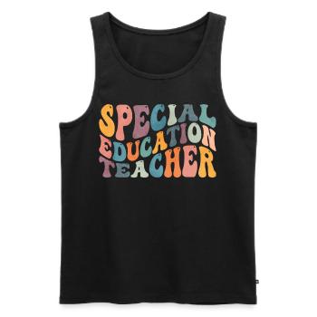 Groovy Enseignant en éducation spécialisée SPED - Débardeur bio Premium Homme - noir - Devant - Michal (187cm)