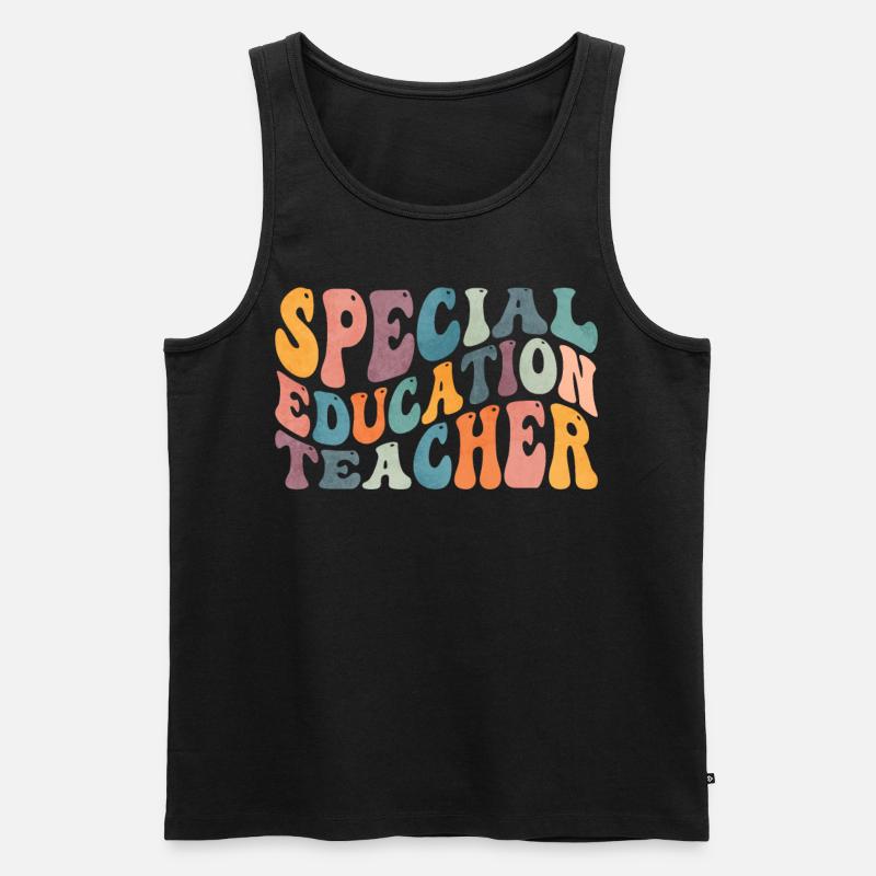 Groovy Sonderschullehrer SPED - Männer Premium Bio Tank Top - Schwarz