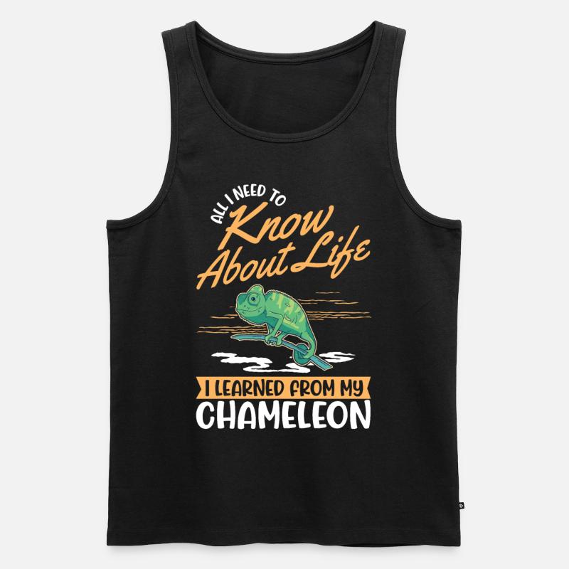 Chamäleon Geschenk Chameleon - Männer Premium Bio Tank Top - Schwarz