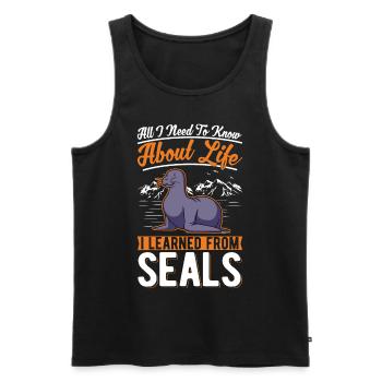 seal, sea lion, seal - Men's Premium Organic Tank Top - black - Front - Michal (187cm)