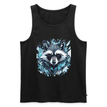 raccoon raccoon raccoon head animals - Men's Premium Organic Tank Top - black - Front - Michal (187cm)