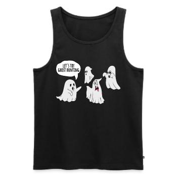Ghost Hunt Cute Ghosts Creepy Halloween - Men's Premium Organic Tank Top - black - Front - Michal (187cm)