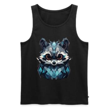 raccoon raccoon raccoon head animals - Men's Premium Organic Tank Top - black - Front - Michal (187cm)
