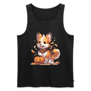 Corgi Corgi Chien Corgi Halloween Corgis Pet - Débardeur bio Premium Homme - noir - Devant - AI Model Male 178 light (178cm)
