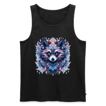 raccoon raccoon raccoon head animals - Men's Premium Organic Tank Top - black - Front - Michal (187cm)