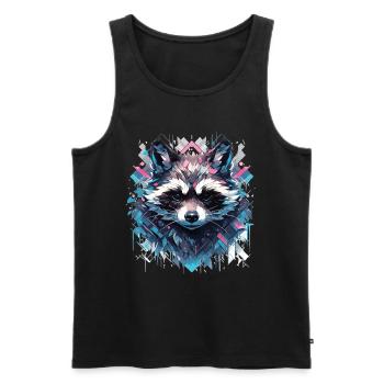 raccoon raccoon raccoon head animals - Men's Premium Organic Tank Top - black - Front - Michal (187cm)