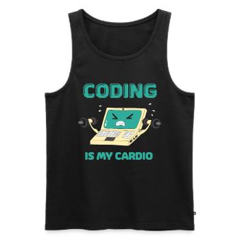 Programmierer Coding Fitness Lustiges Informatiker - Männer Premium Bio Tank Top - Schwarz - Vorne - AI Model Male 178 light (178cm)