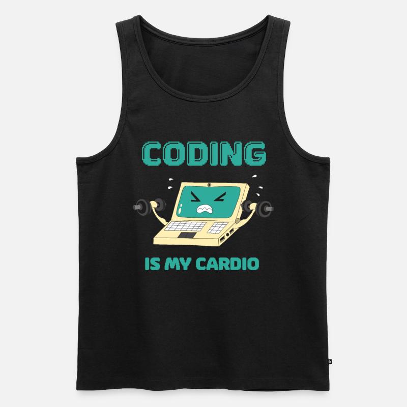 Programmierer Coding Fitness Lustiges Informatiker - Männer Premium Bio Tank Top - Schwarz