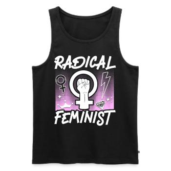 Feminist Radical Feminist - Männer Premium Bio Tank Top - Schwarz - Vorne - AI Model Male 178 light (178cm)