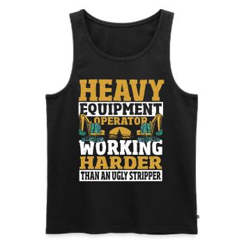 Heavy Equipment Operator Working Harder Than Ugly - Men's Premium Organic Tank Top - black - Front - AI Model Male 178 light (178cm)
