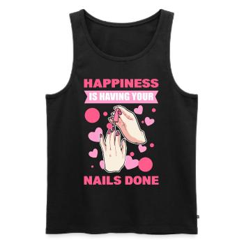 Glück ist, wenn man sich die Nägel machen lässt - Männer Premium Bio Tank Top - Schwarz - Vorne - AI Model Male 178 light (178cm)
